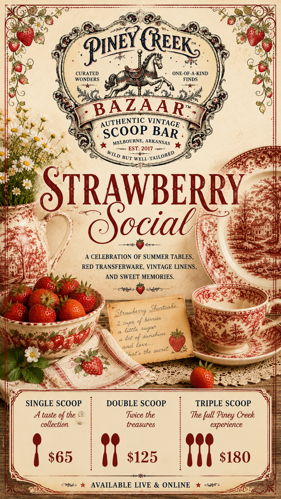 2305. $125 Double Scoop - Strawberry Social