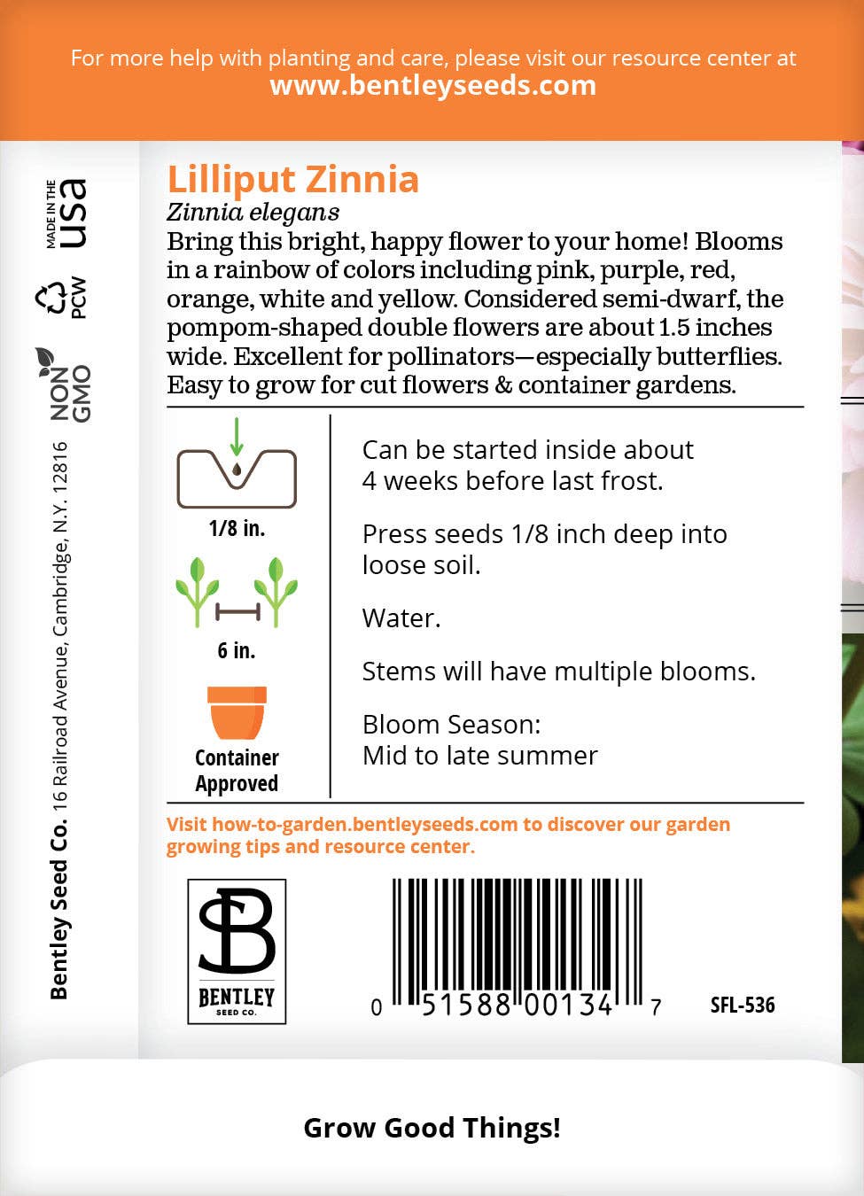 2221. Zinnia, Lilliput Seed Packets