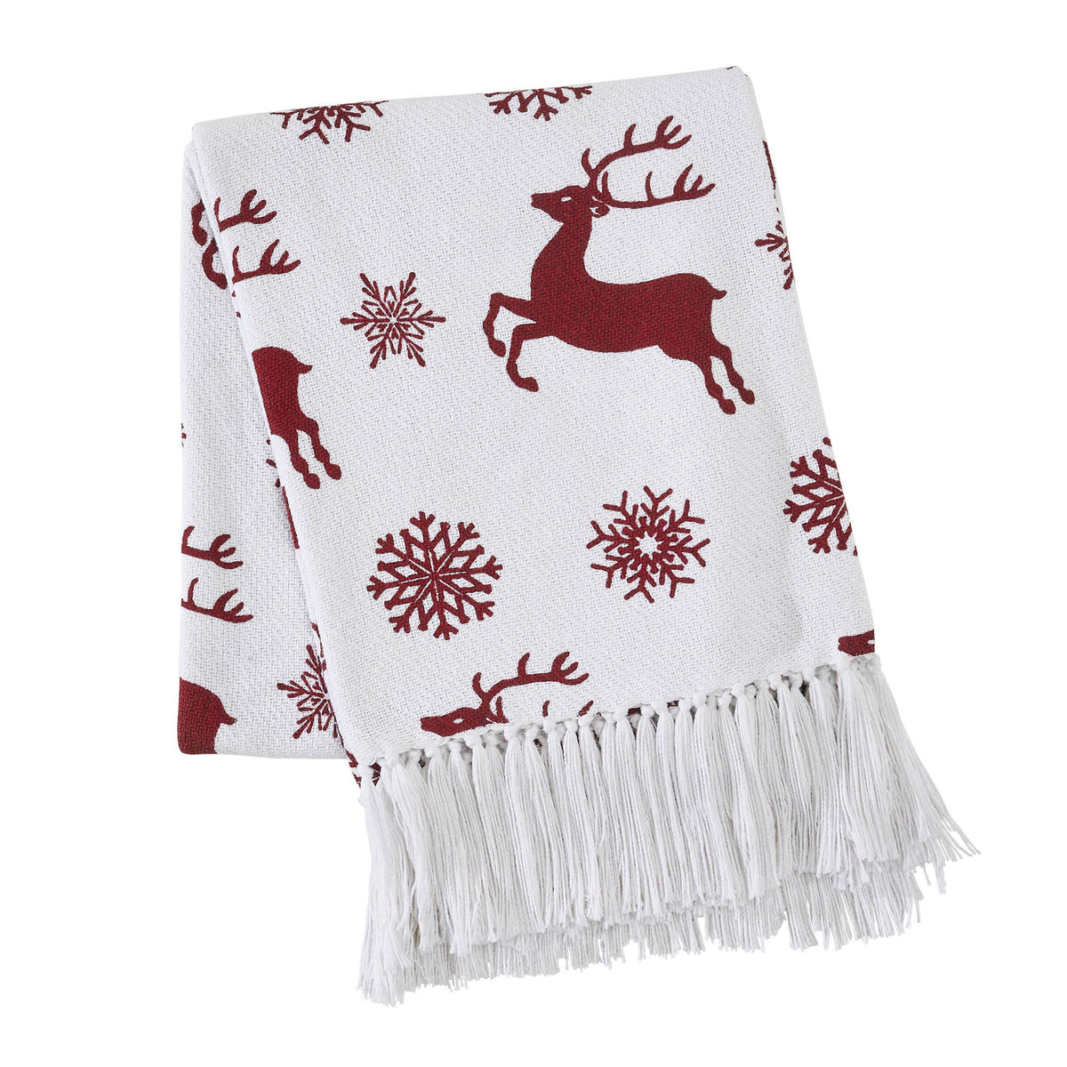 Red Reindeer Christmas Throw Blanket 50x60 Scandia