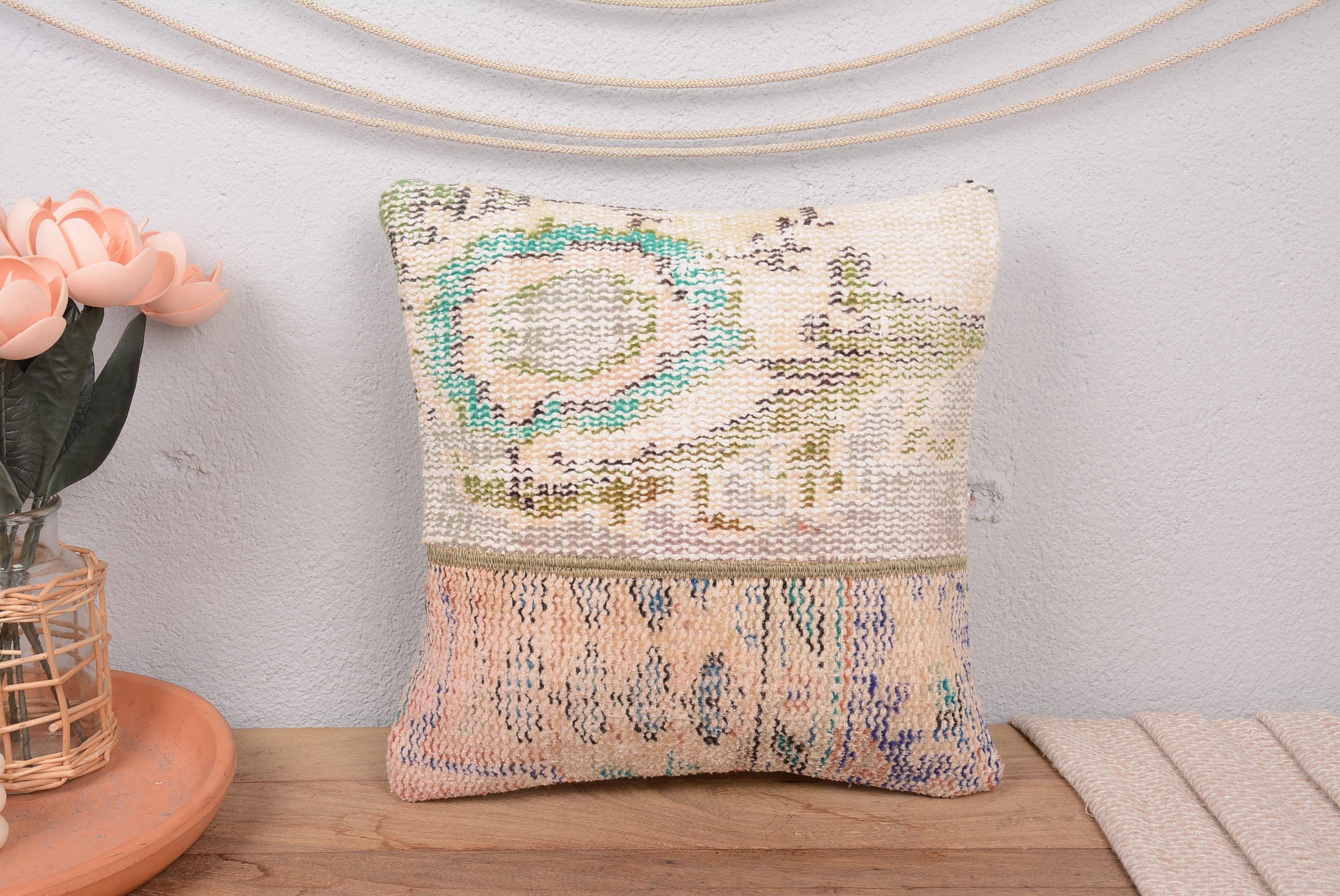 Vintage Kilim Patchwork Hand Knotted Pillow Cover