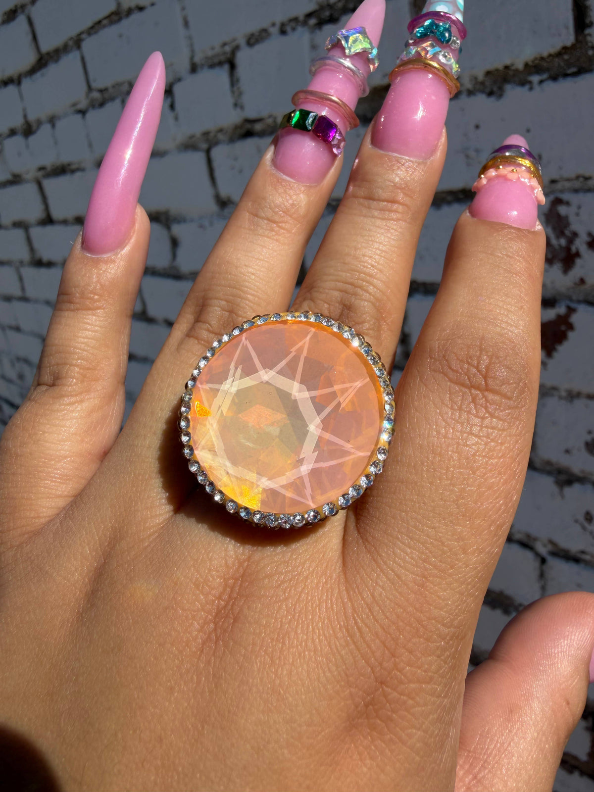 The Push Pop Crystal Pavé Ring