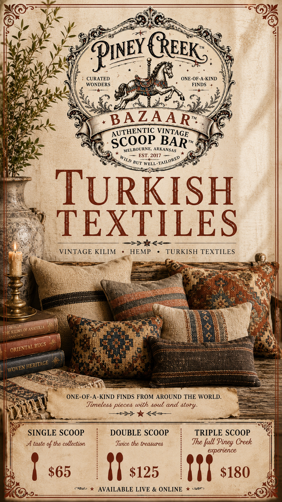 2308. $125 Double Scoop - Turkish Textiles