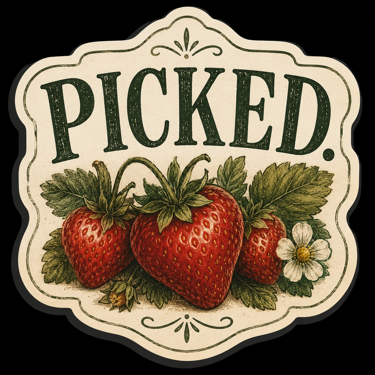 9152. Picked Strawberry Sticker