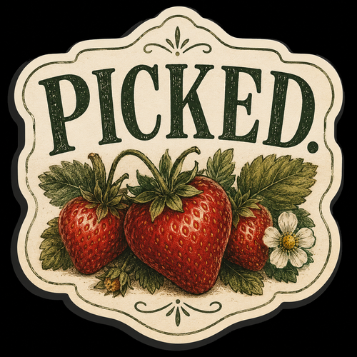 9152. Picked Strawberry Sticker
