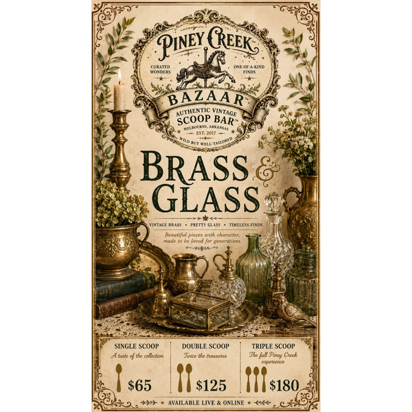 2313. $180 Triple Scoop - Brass and Glass