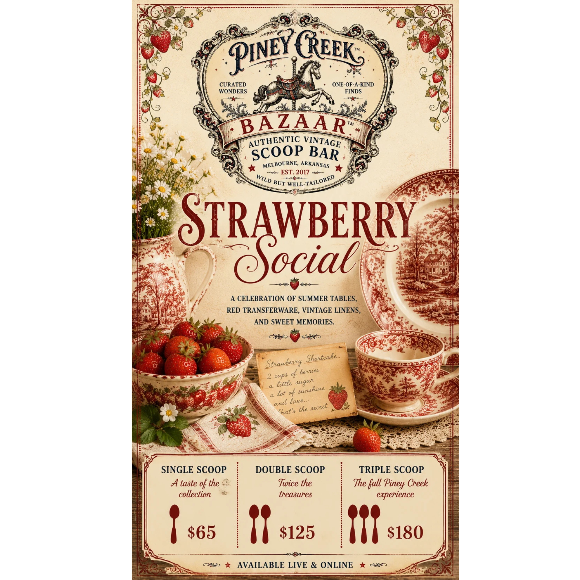 2304. $65 Single Scoop - Strawberry Social