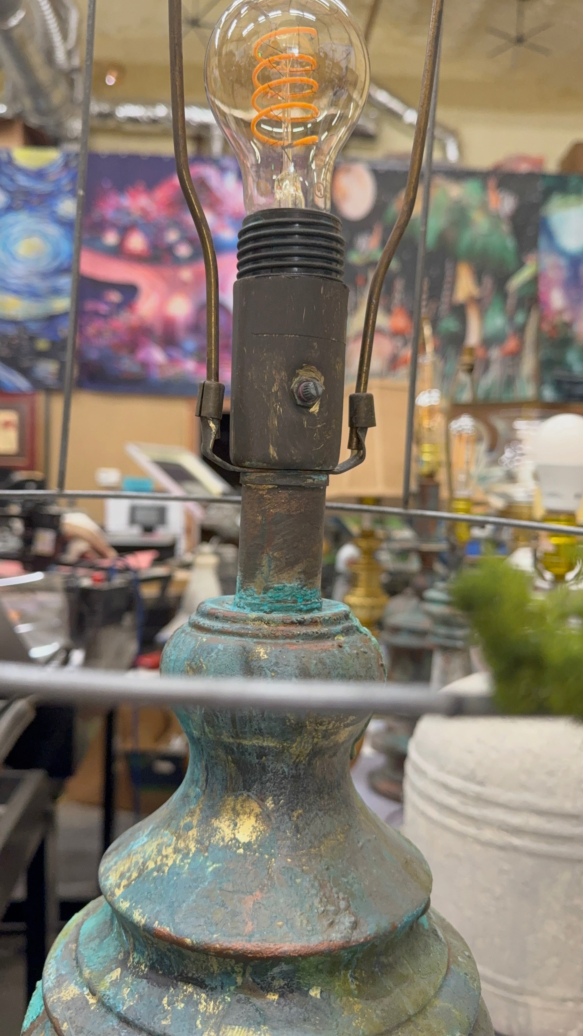 Antiqued Verdigris Urn Table Lamp
Hand-Finished Patina | One of a Kind
