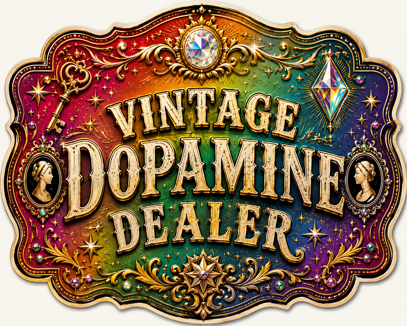9149. Vintage Dopamine Dealer Sticker