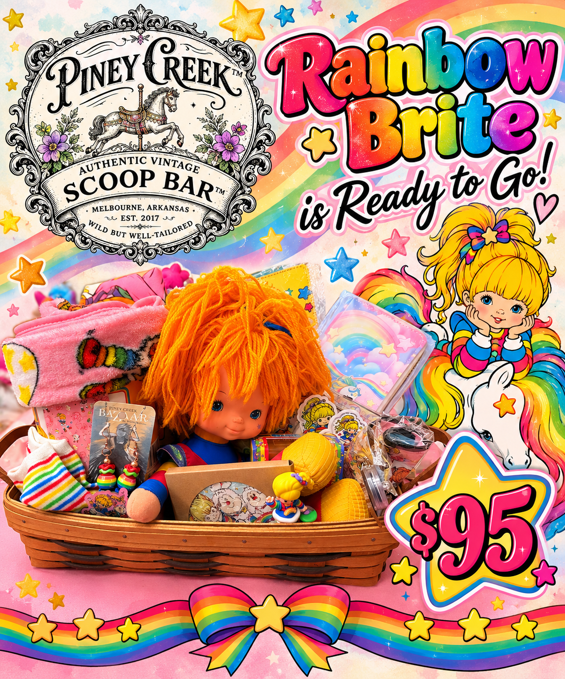 $95 Rainbow Brite Premade Basket