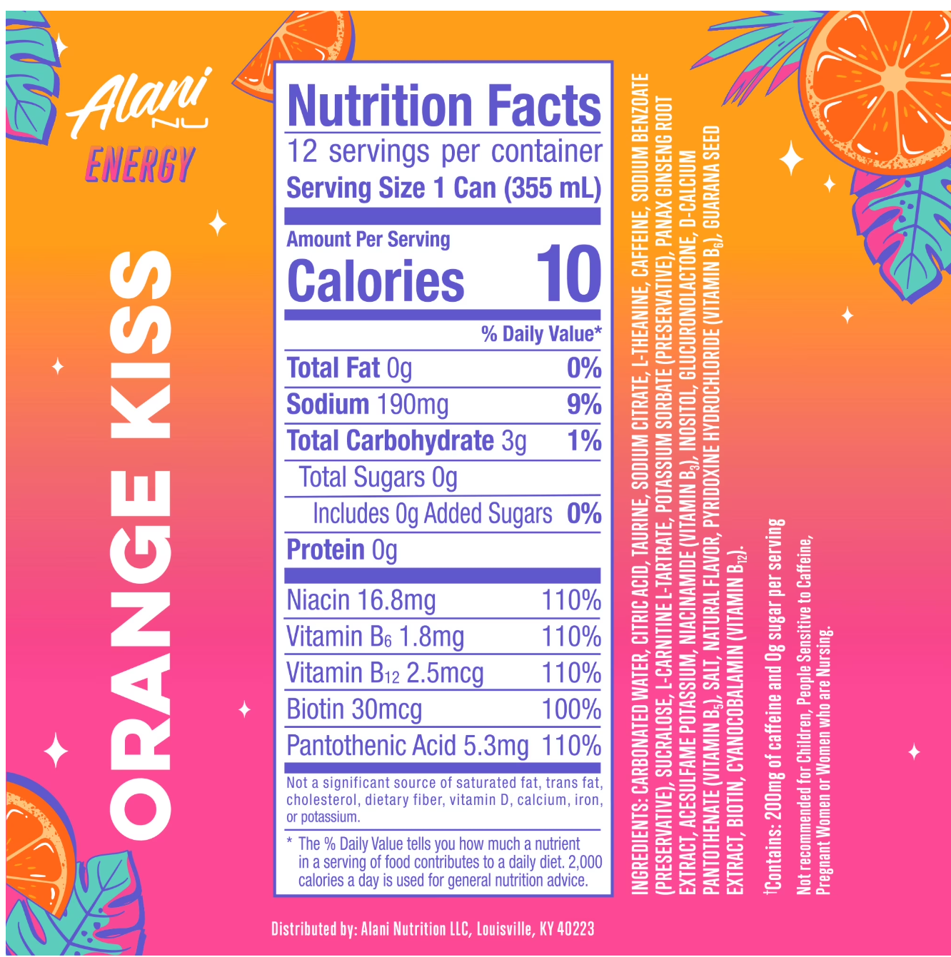 8507. Alani Nu Energy - - 12 Oz - Sherbert Swirl