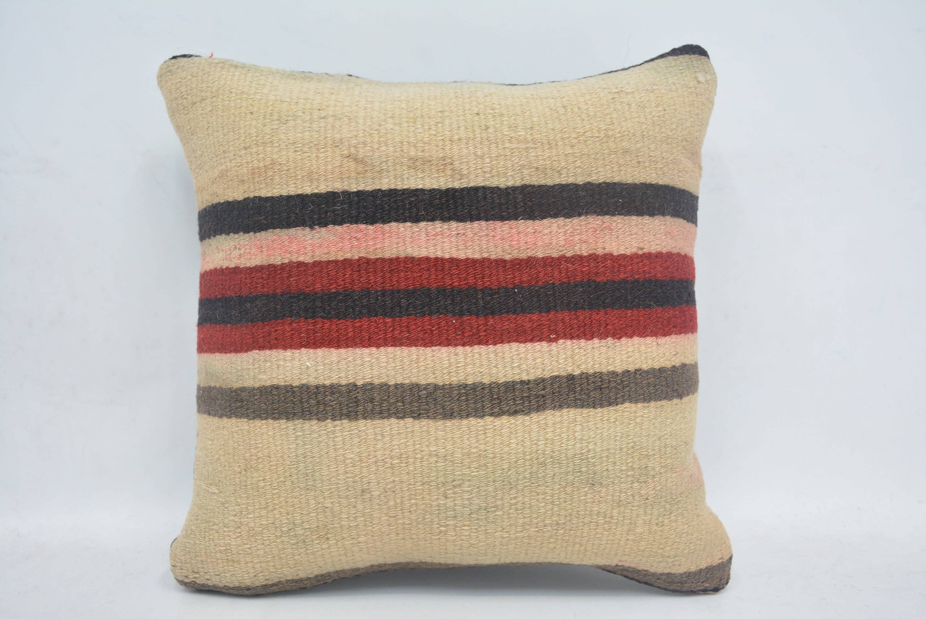 7117. Personalized Turkish Kilim Boho Chic Striped Pillow Covers