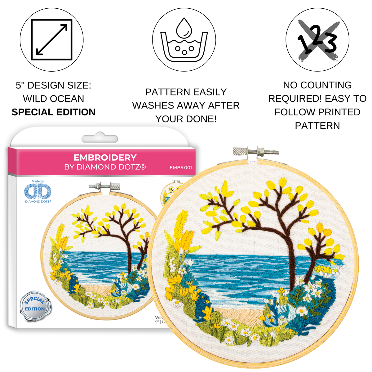 Diamond Dotz Wild Ocean Embroidery Kit - 5.0"