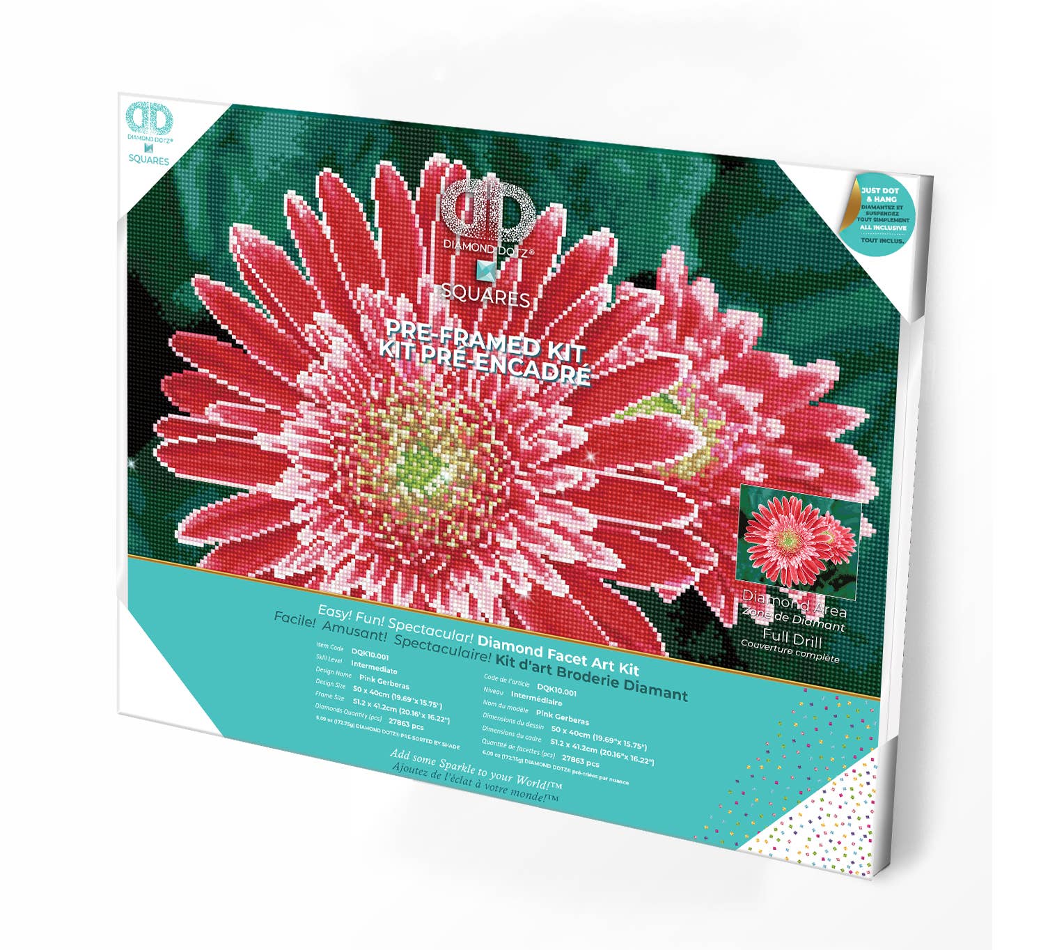 Pink Gerberas (Framed Square)