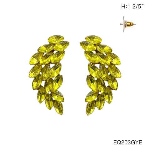 Marquise Gem Leaf Cluster Wing Earrings