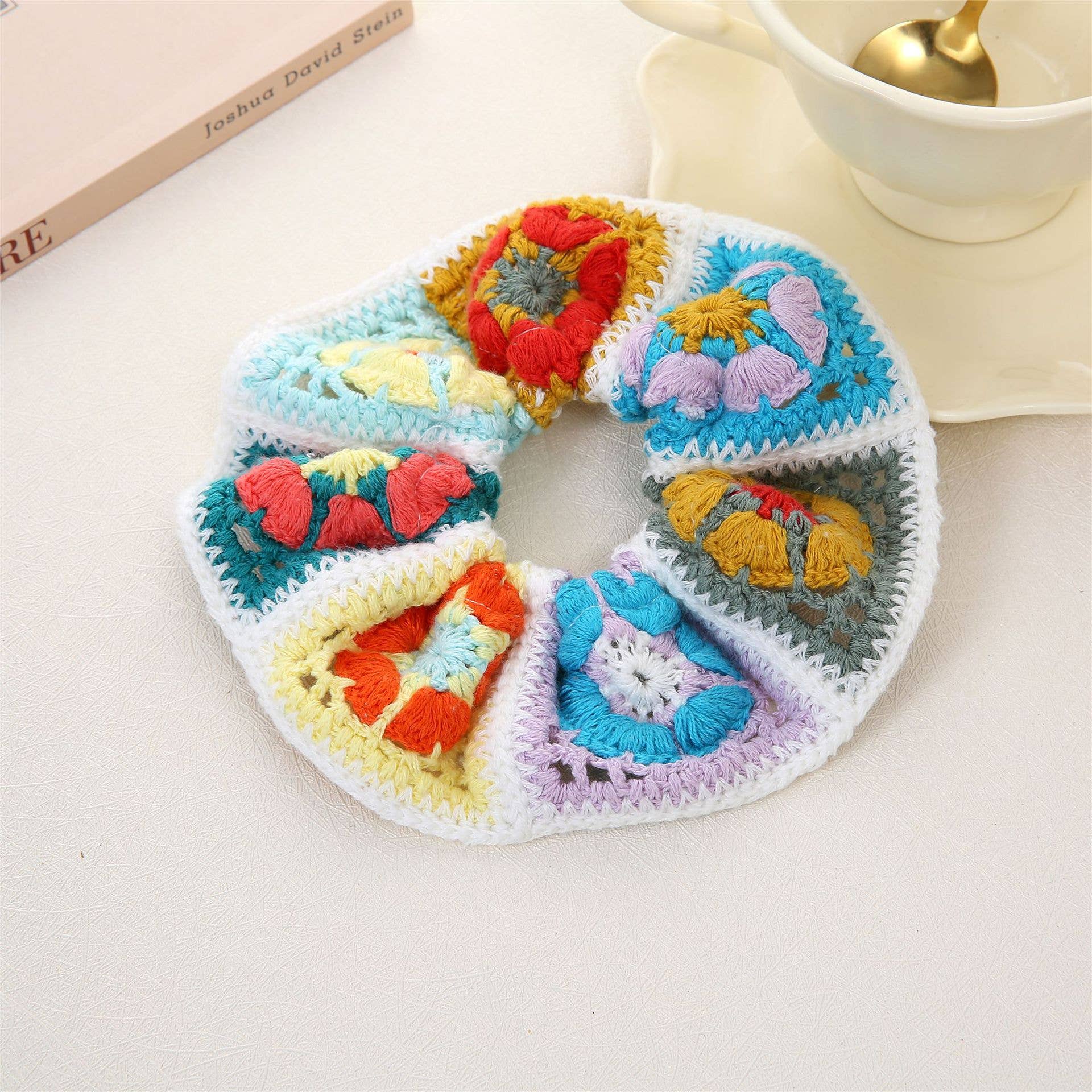 Bohemian Hand-knitted Crochet Flower & Fruit Hair Tie