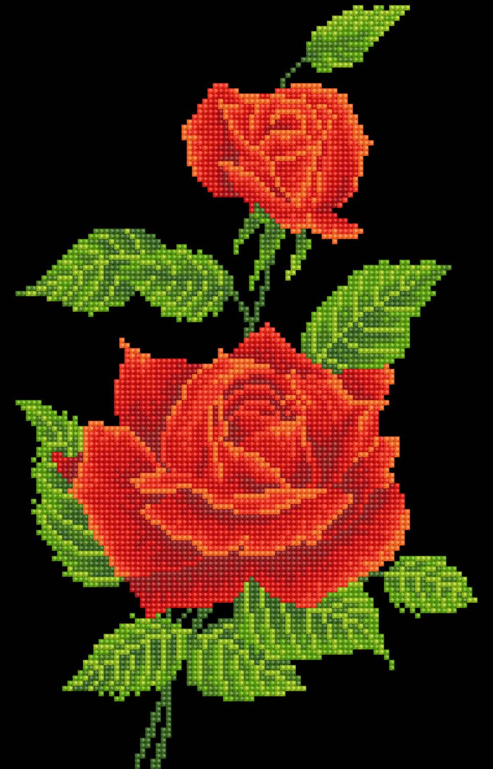Red Rose Corsage Diamond Art (Framed)