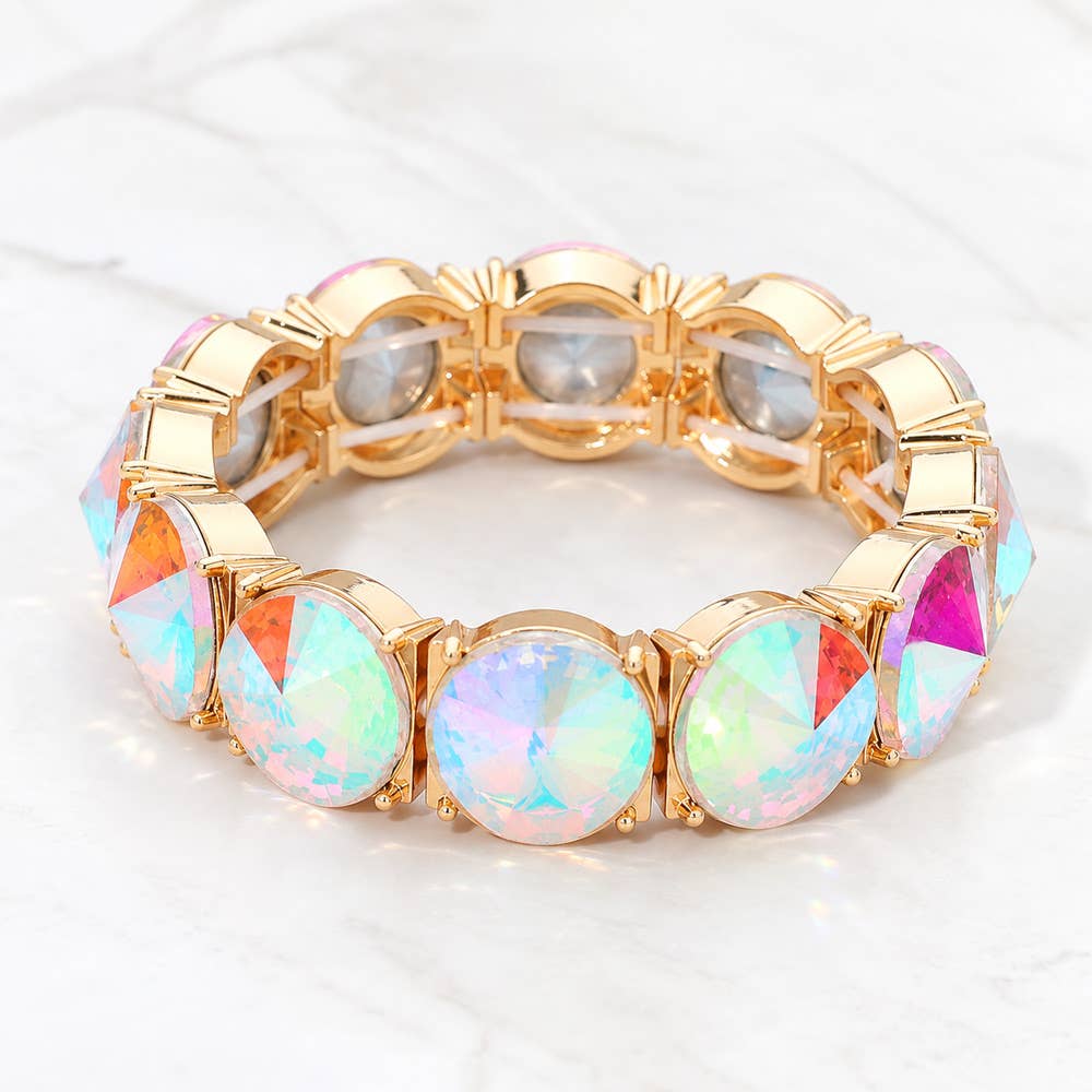 Round Stone Stretch Evening Bracelet