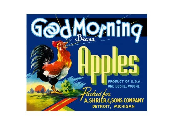 MS94  Crate Label Vintage Style Sign Metal Wall Deco Apples