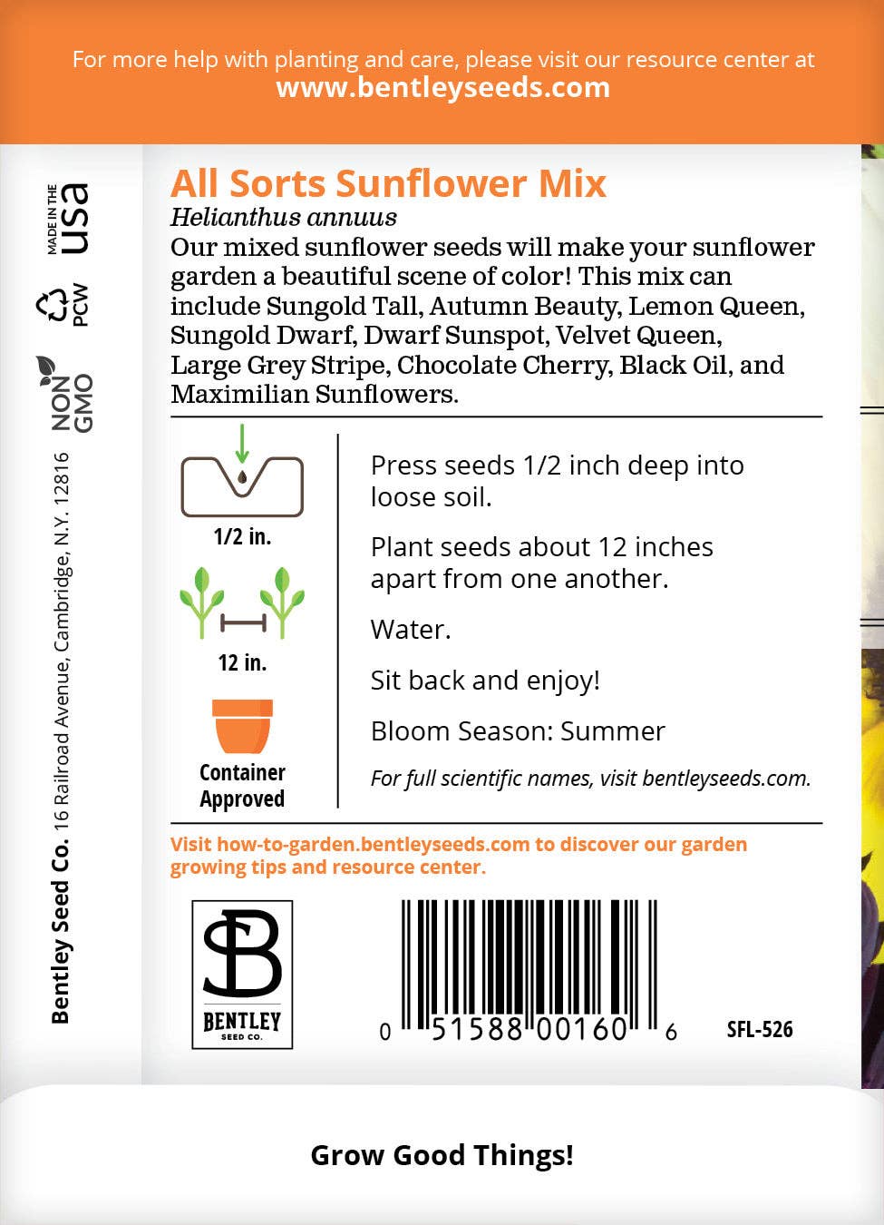 2210. Sunflower, All Sorts Mix Seed Packets