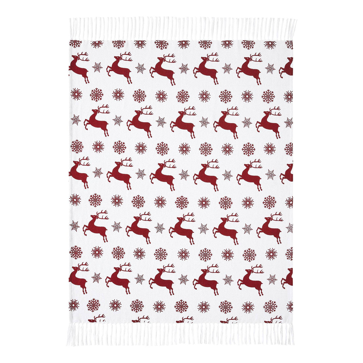 Red Reindeer Christmas Throw Blanket 50x60 Scandia
