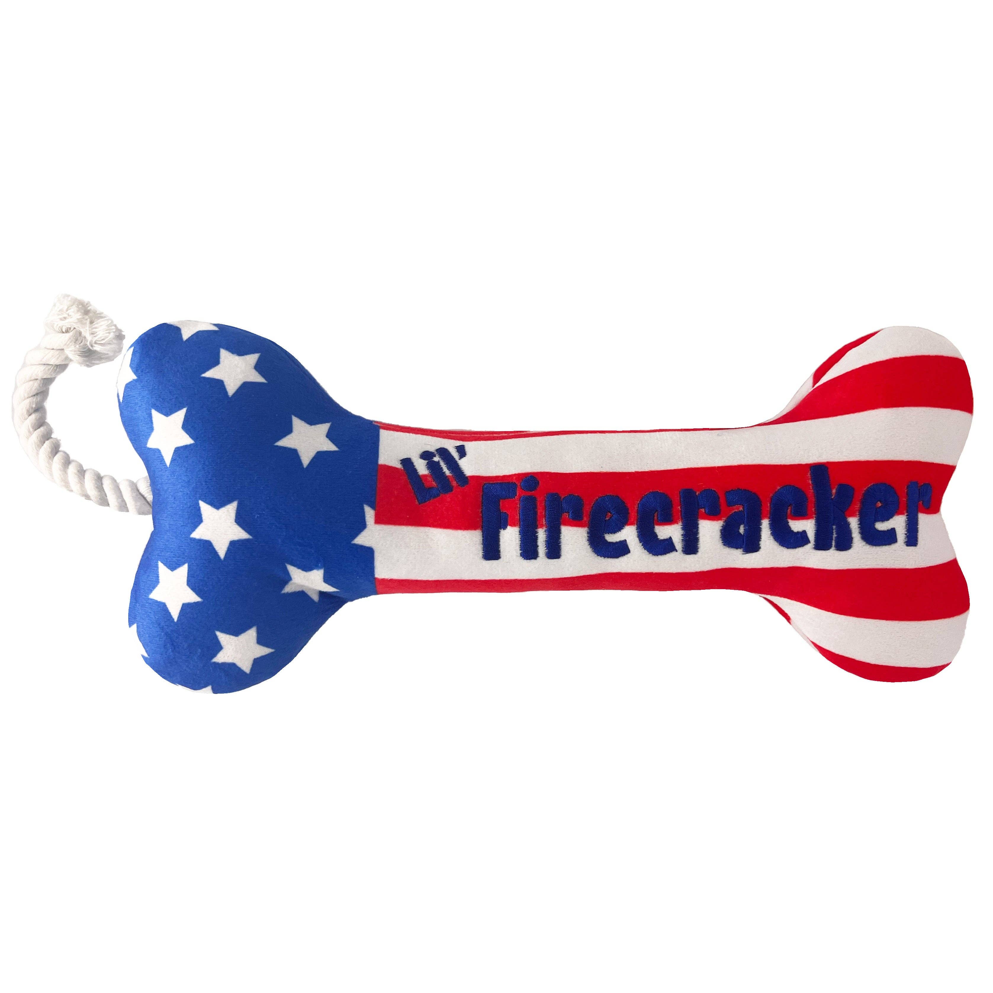 7505. Lil' Firecracker Bone Dog Toy