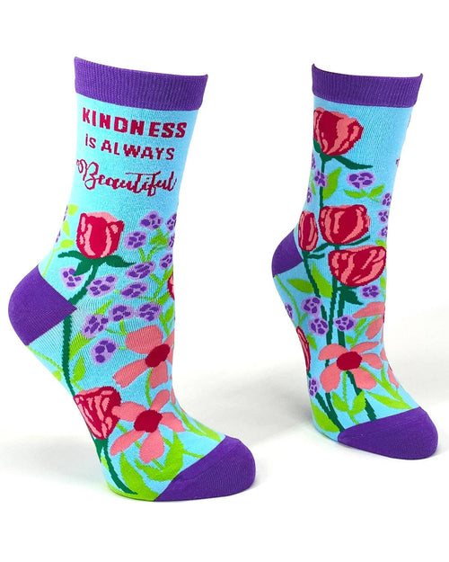 8612. Kindness is Always Beautiful Women's Novelty Crew Socks