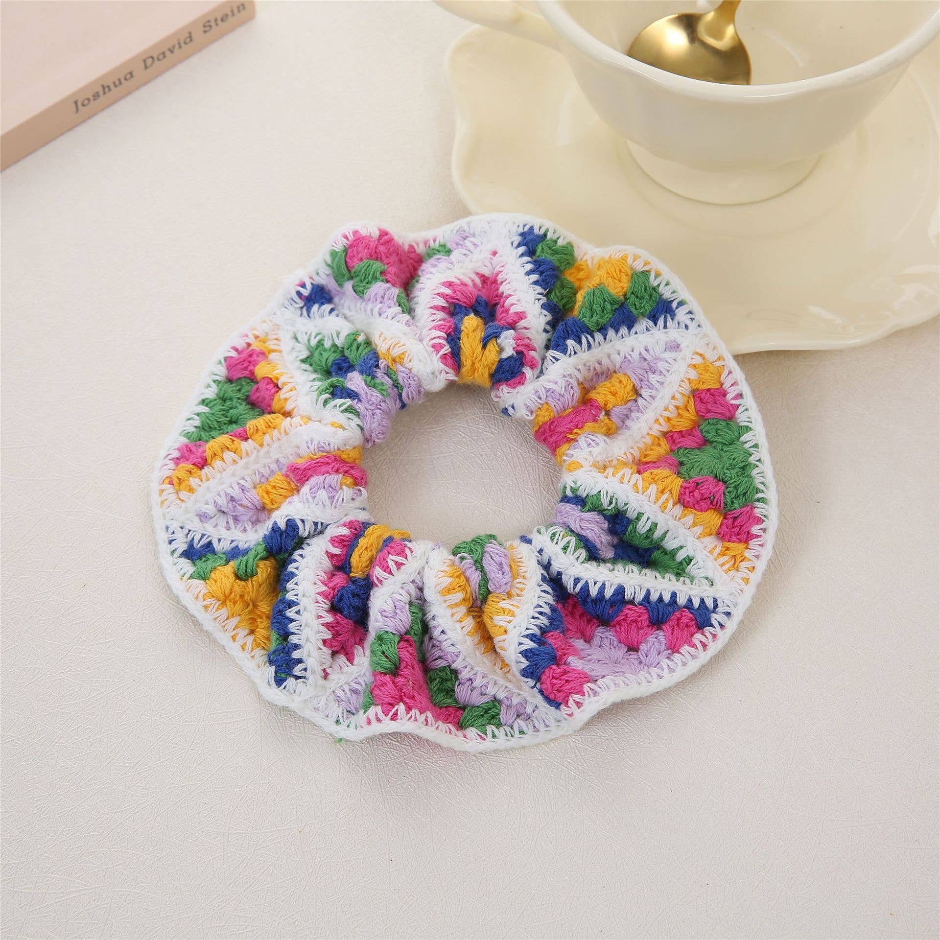 Bohemian Hand-knitted Crochet Flower & Fruit Hair Tie