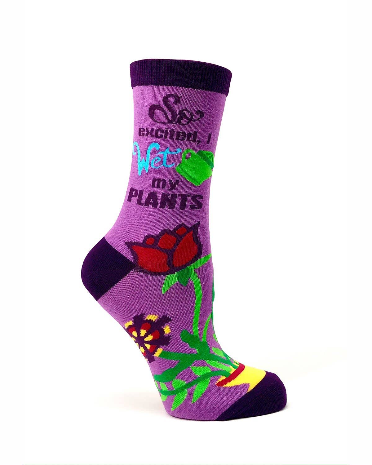 8618. So Excited, I Wet my Plants Women's Crew Socks