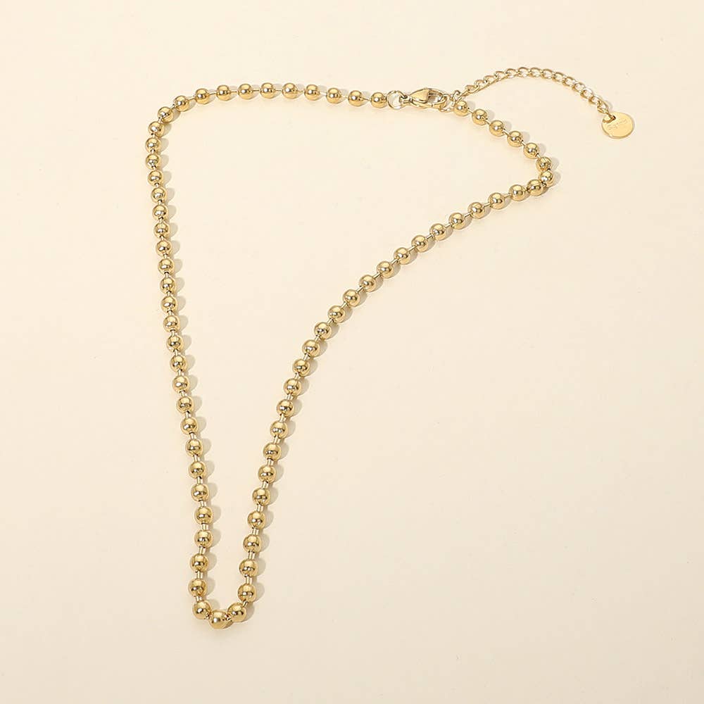 Stainless Steel Beaded Chain Necklace