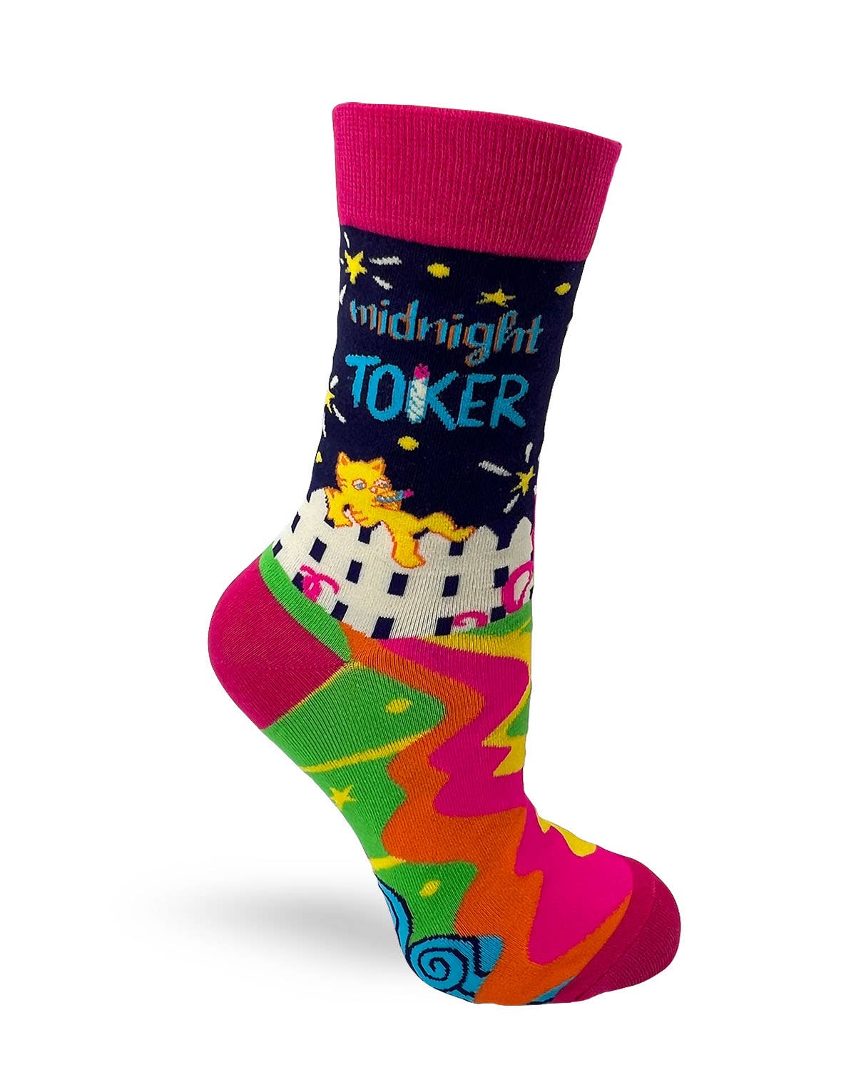 8611. Midnight Toker Women's Novelty Crew Socks