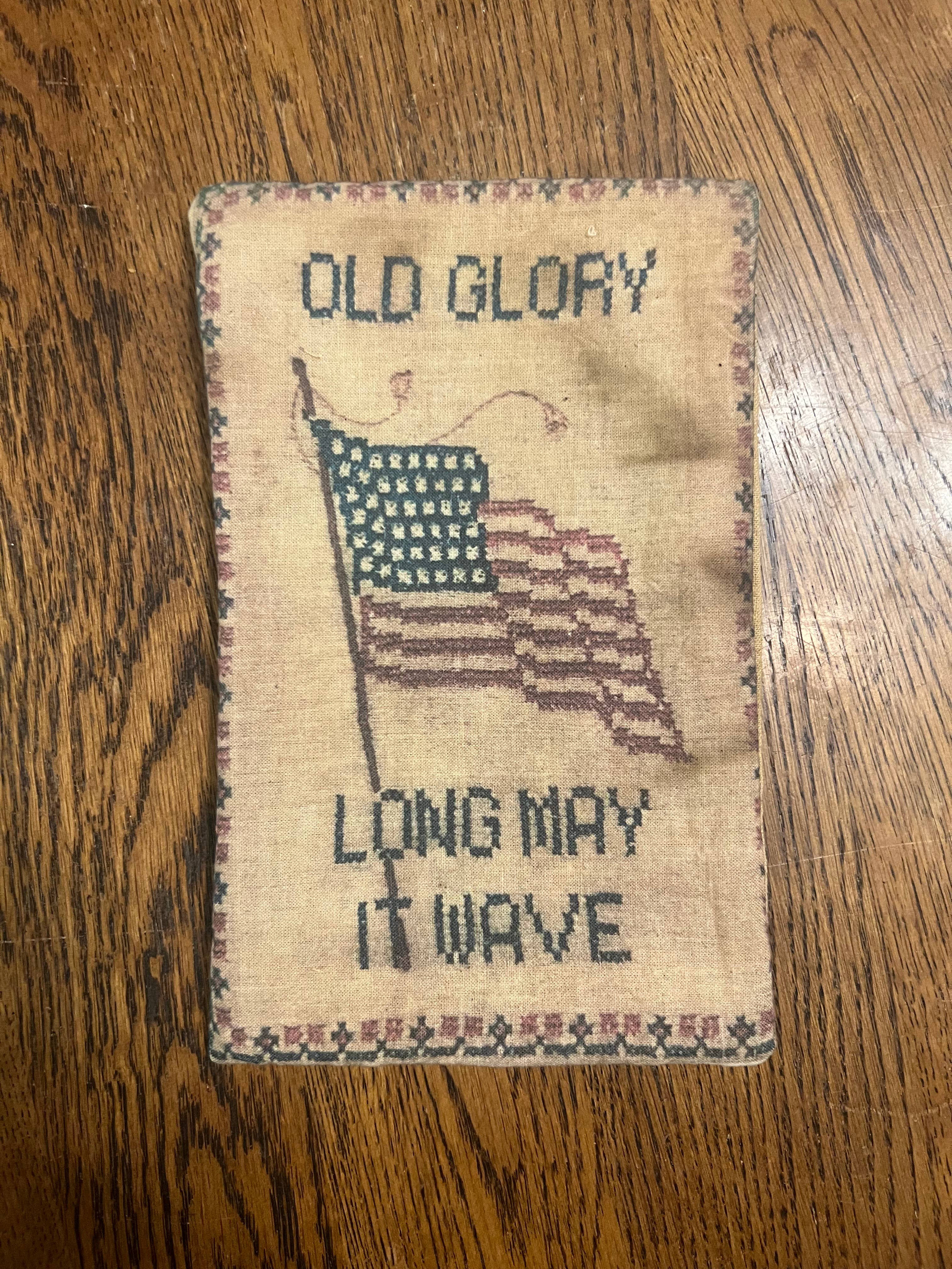 6360. Primitive handmade Printed Americana 5x7" stuffed pillows