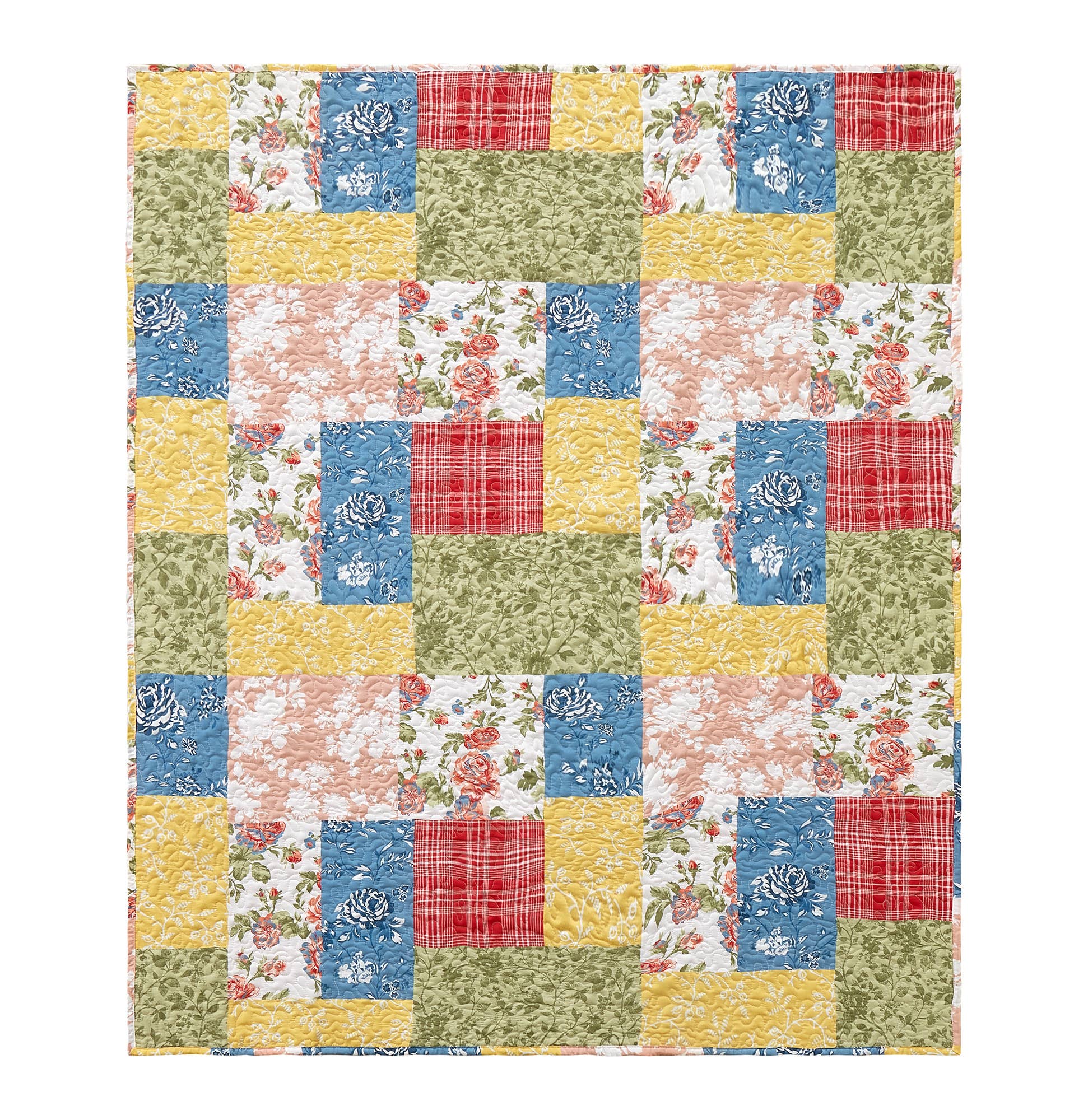 7650. Farmhouse Floral Throw