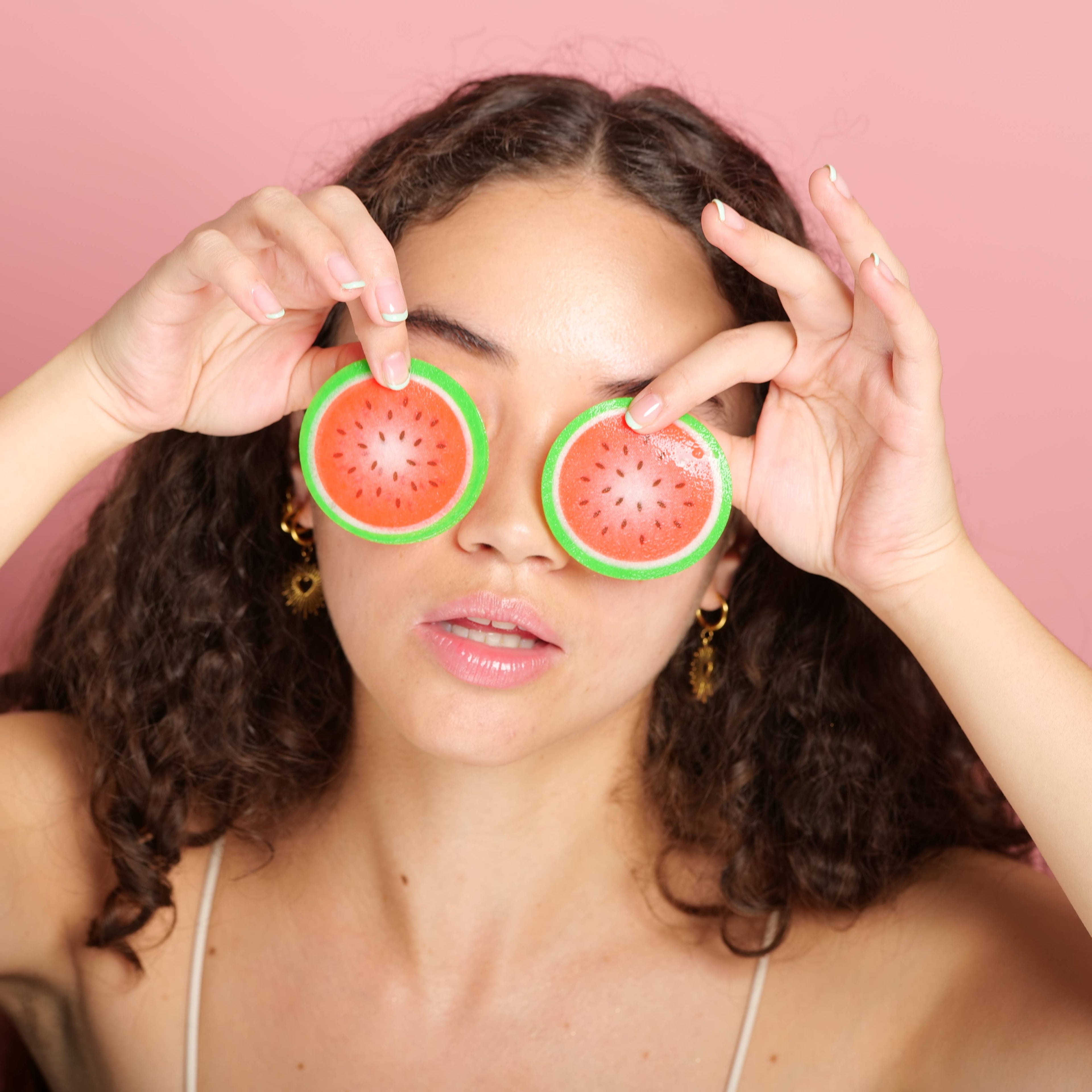 7402. Watermelon hydro-Soothing Spa, Cooling Eye Pads - 12 Pairs