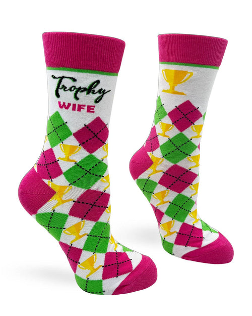 8609. Trophy Wife Ladies' Novelty Crew Socks