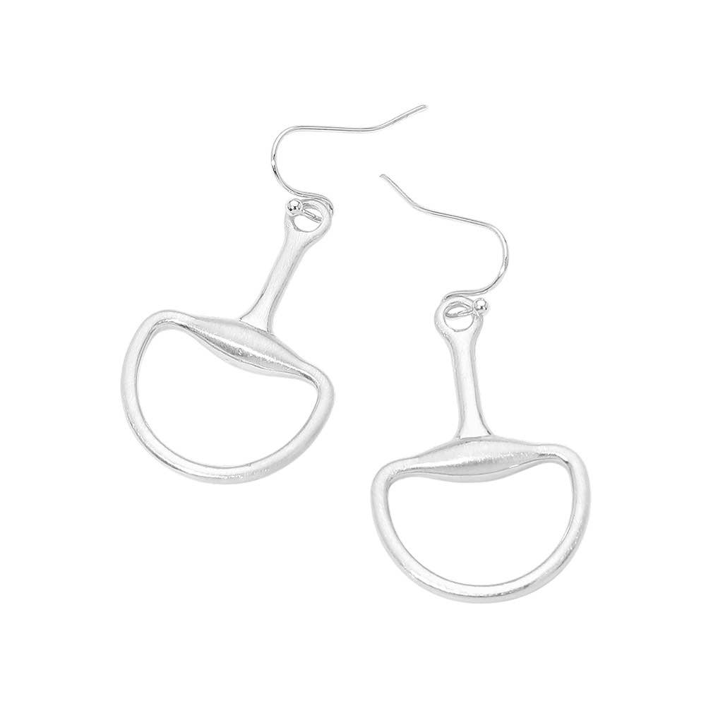 Metal Half Horsebit Drop Earrings