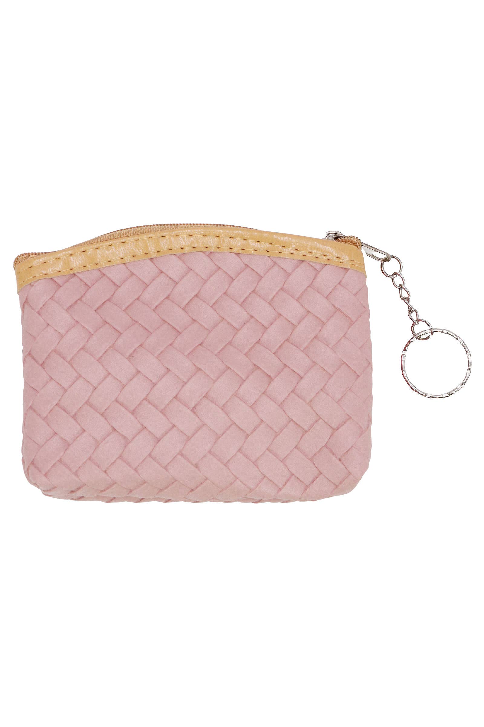 6210. Matte Basket Weave Vegan Leather Coin Purse