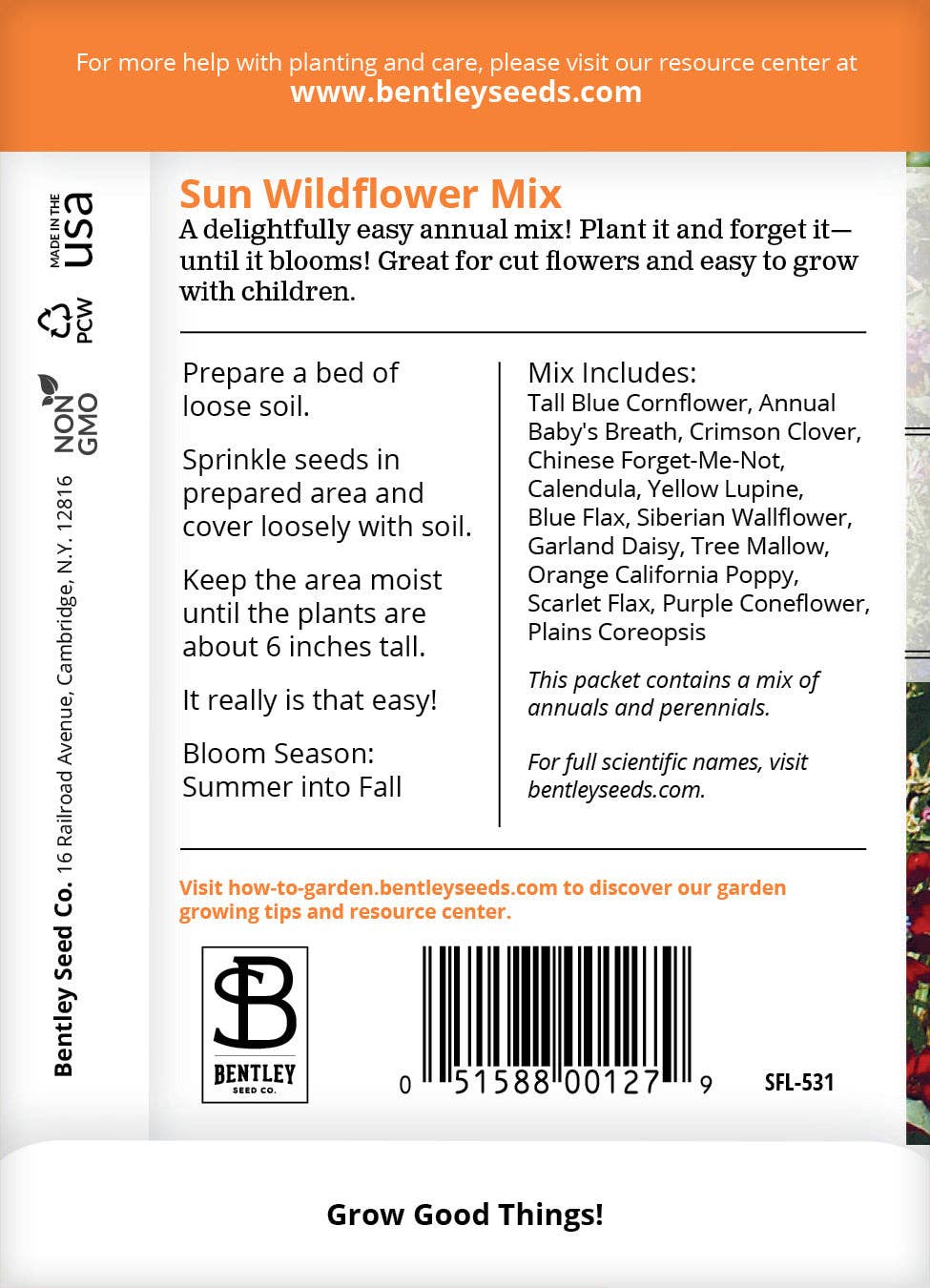 2218. Wildflower, Sunny Wildflower Mix Seed Packets