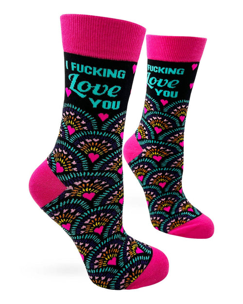 8619. I Fucking Love You Women's Crew Socks