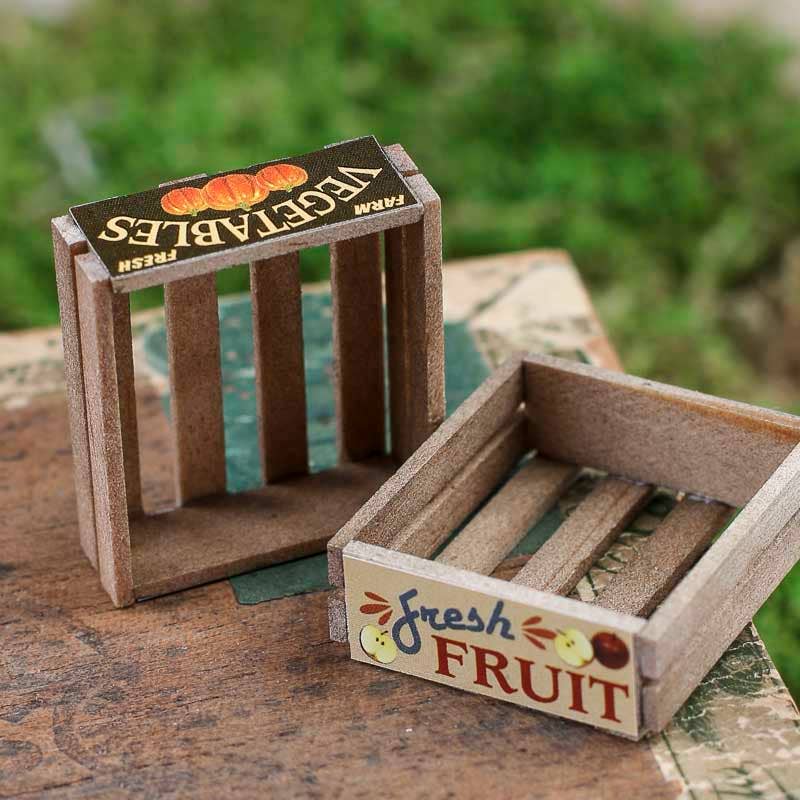 8338. Miniature Fresh Produce  Wood Crate (1 Piece)