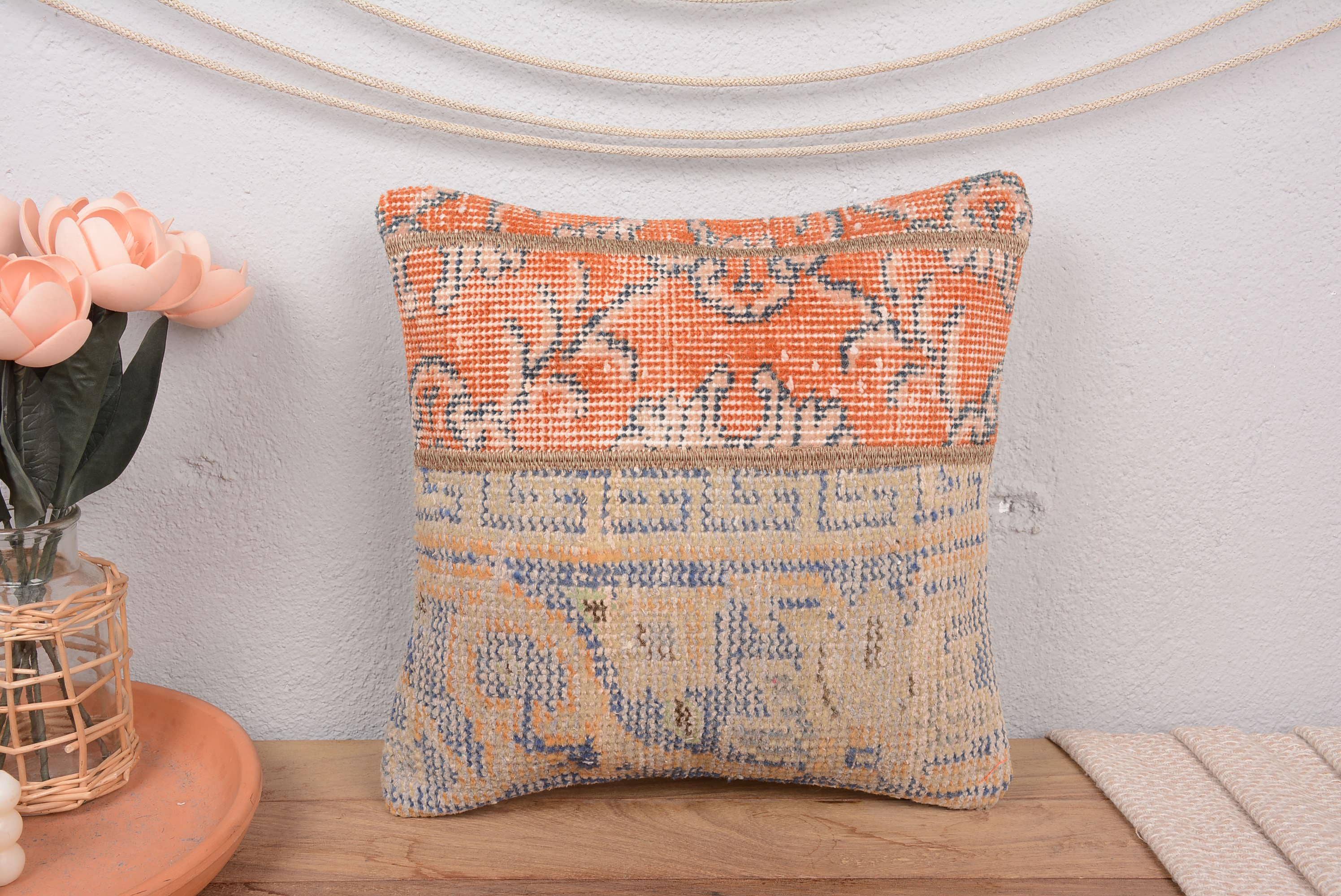 Turkish Kilim Boho Patchwork Pillow Sham Cover 14x14