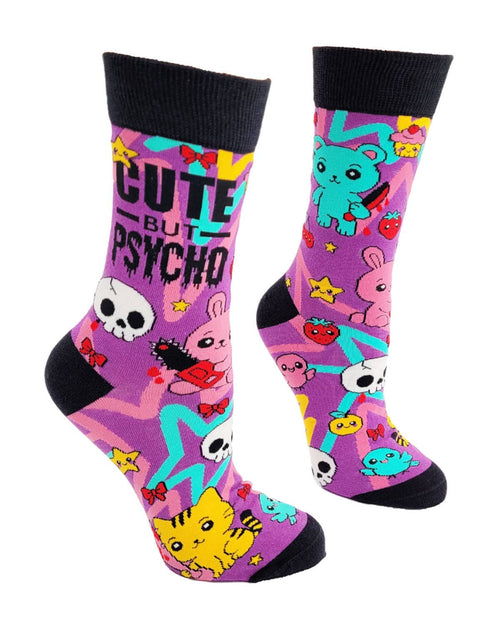 8613. Cute but Psycho Women's Crew Socks