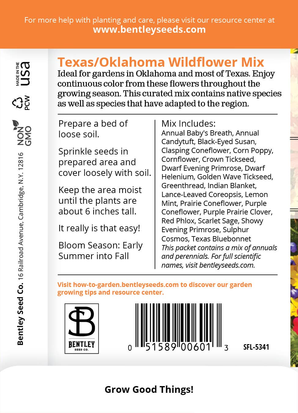 2204. Texas Oklahoma Wildflower Mix Seed Packets