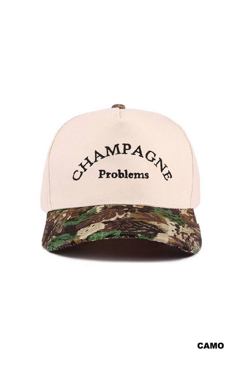 Champagne Problems Two Tone Canvas Cotton Cap