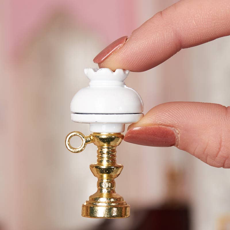 8342. 1-3/4" Dollhouse Miniature Metal  Hurricane Lamp