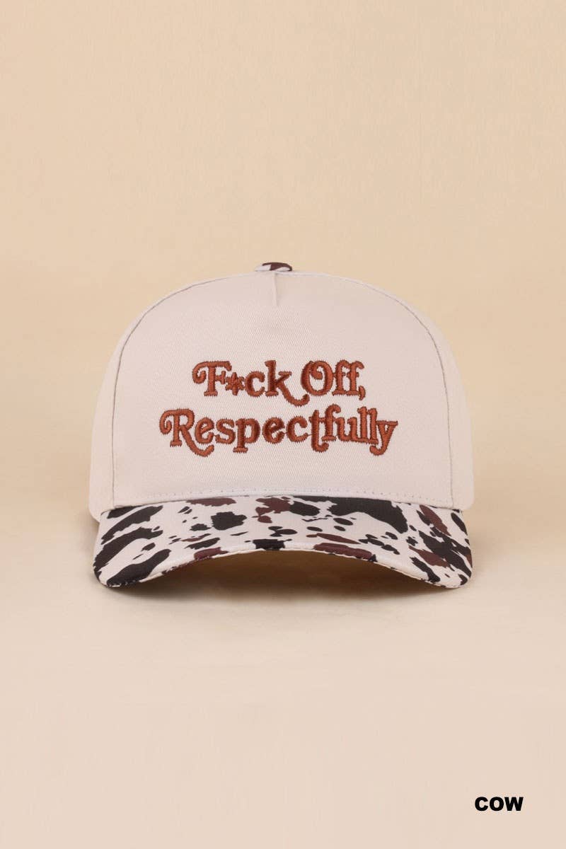 Fxck Off, Respectfully Two Tone Canvas Cotton Cap