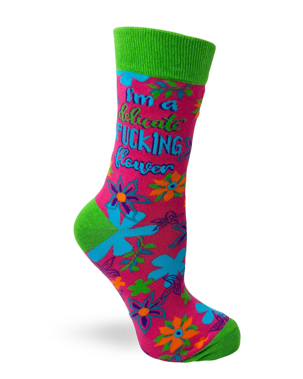 8624. I'm a Delicate F..king Flower Ladies' Crew Socks