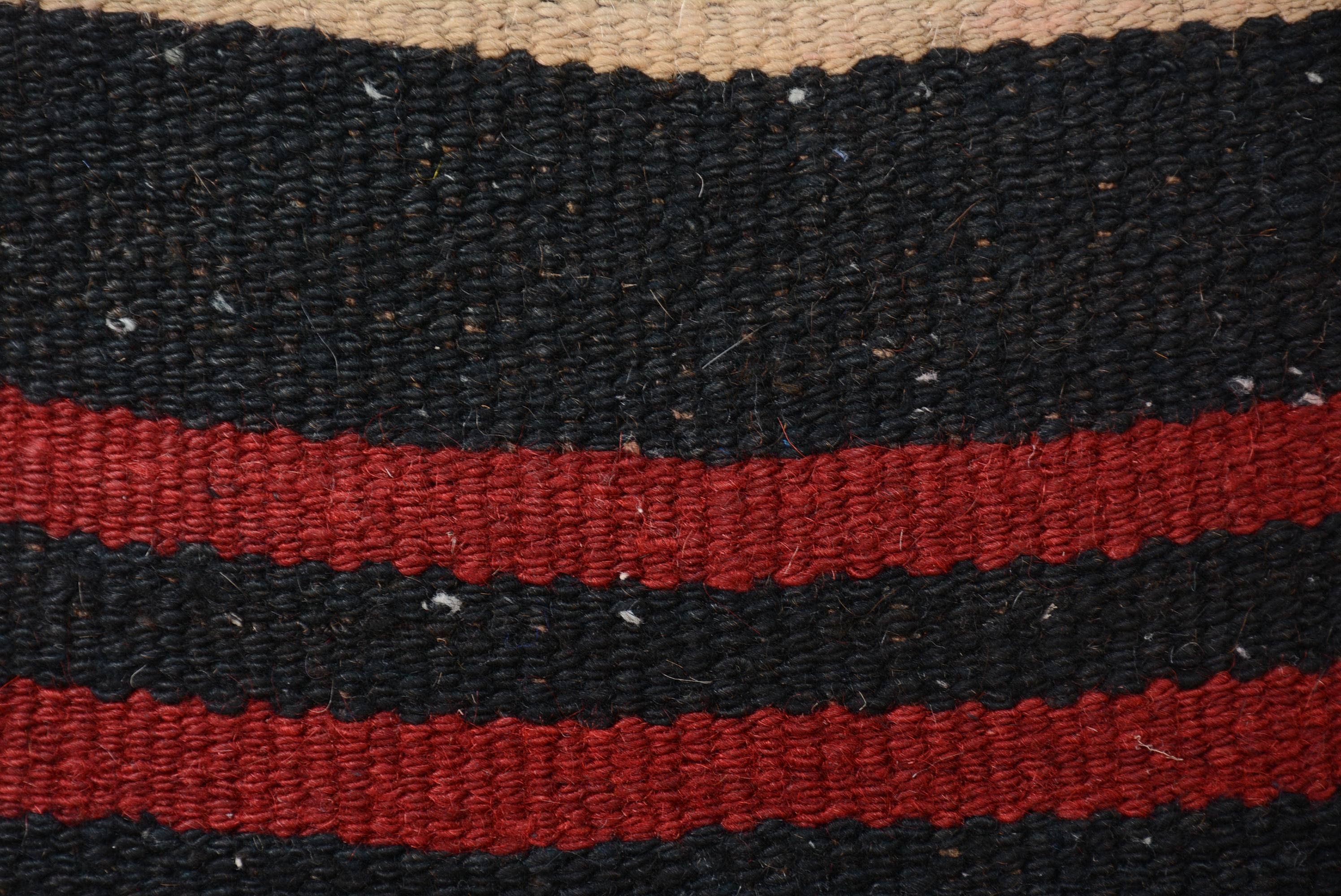 Turkish Kilim Cushion Sham 12x12 Brown Striped