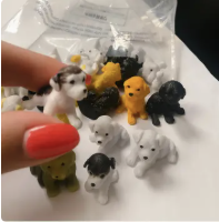 8309. Assorted Breed 1" x 1" Mini Baby Puppy Dogs