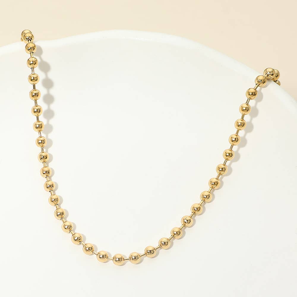 Stainless Steel Beaded Chain Necklace