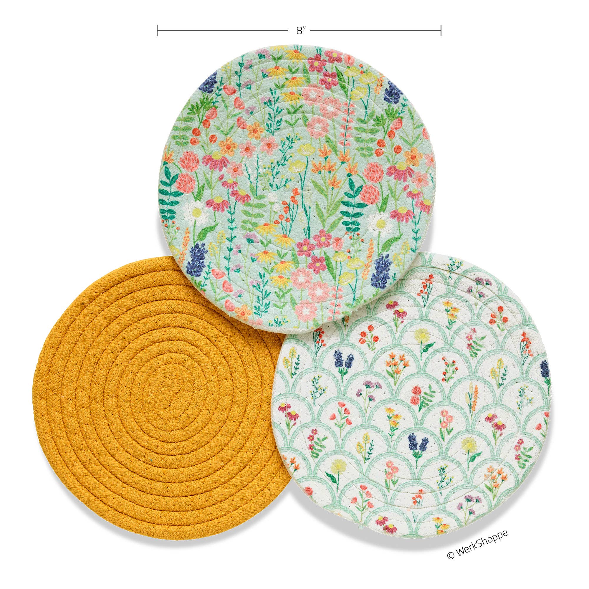 Wildflowers Cotton Kitchen Trivets, Spring Decor and Gift